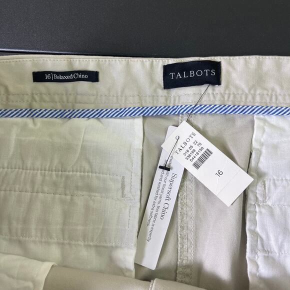 Talbots Relaxed Chino Cream Beige Straight Leg Trouser Ankle Pants Womens 16 NEW - Picture 5 of 10